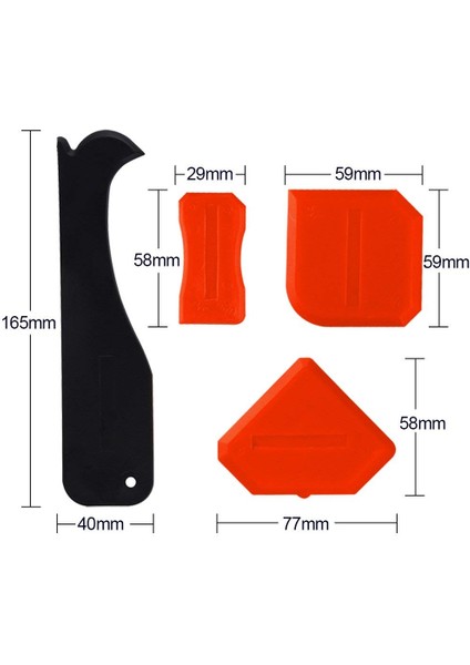 Flyeer 9 Parça Silikon Mastik Bitirme Araçları Yumuşatma Kalafat Araç Kiti Mutfak Banyo Zemin Sızdırmazlık, Kırmızı (Yurt Dışından) indirimleri