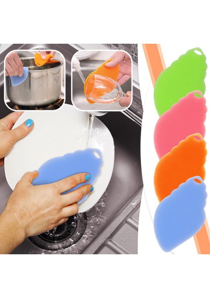 Çift Taraflı Temizleme Çok Amaçlı Silikon Akıllı Silikon Paslanmaz Çelik Tencere Duş Ovma Fırçası Uzun Saplı (Yurt Dışından)