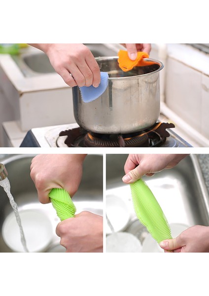 Çift Taraflı Temizleme Çok Amaçlı Silikon Akıllı Silikon Paslanmaz Çelik Tencere Duş Ovma Fırçası Uzun Saplı (Yurt Dışından) indirimleri