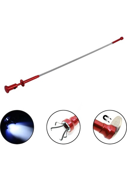 Icqurbt Esnek Toplama Aleti (Mıknatıs + 4 Pençe + LED Işık) Manyetik Uzun Yaylı Kavrama Ev Tuvalet Gereçleri Kanalizasyon Temizleme Toplama Aletleri-Kırmızı (Yurt Dışından) modelleri