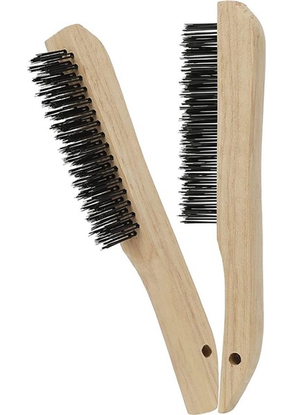 Kaynak Cürufu, Pas ve Tozu Temizlemek Için 2 Adet Metal Fırça 10 Inç Ağır Karbon Çelik Saplı Tel Çizik Fırçası (Yurt Dışından)