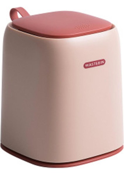 Çöp Kovaları Çok Fonksiyonlu Masaüstü Basınç Kapaklı Çöp Kutusu Mutfak Ofis Çöp Depolama Kovası-Pembe (Yurt Dışından)