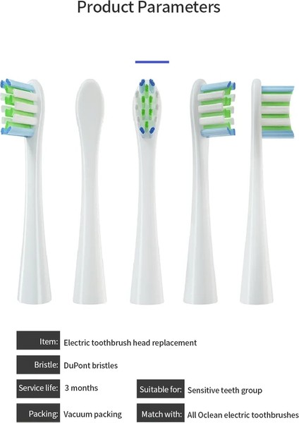 Oclean Sonic Elektrikli Diş Fırçası Için Diş Fırçası Kafası Değiştirme x /x Pro/bir/se +/hava/z1/f1 Serisi Mühürlü Ambalaj 5 Adet (Yurt Dışından) fiyatları