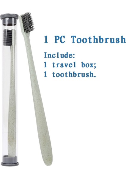 Buğday Siyah Bambu Diş Fırçası 1/2/3/4 Adet Taşınabilir Yumuşak Kömür Diş Fırçası Dil Temizleyici Çocuklar ve Yetişkinler Için Ağız Hijyeni (Yurt Dışından)