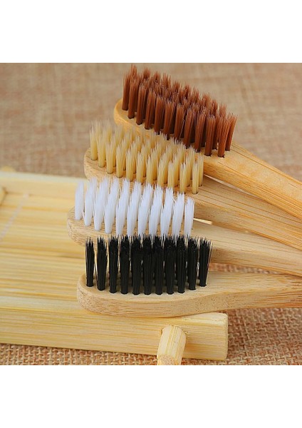 Adet Çevre Bambu Kömür Diş Fırçası Ağız Sağlığı Bakımı Için Düşük Karbonlu Orta Yumuşak Kıl Fırçalar Ahşap Saplı Diş Fırçası (Yurt Dışından)