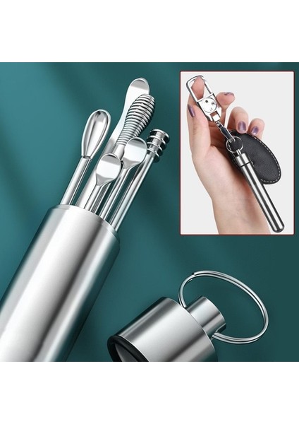 [sıcak] 6 Adet/takım Kulak Bakım Araçları Paslanmaz Çelik Kulak Kiri Temizleme Aracı Earpick Çubukları Küret Kaşık Kulak Temiz Kişisel Sağlık (Yurt Dışından) fırsatları