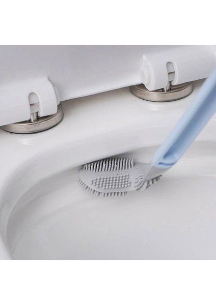 Uzun Saplı Tuvalet Temizleme Fırçası, Banyo Için Silikon Tuvalet Fırçaları, Tuvalet Temizleme Fırçası, Bükülebilir Silikon Fırça Kafası (Yurt Dışından)