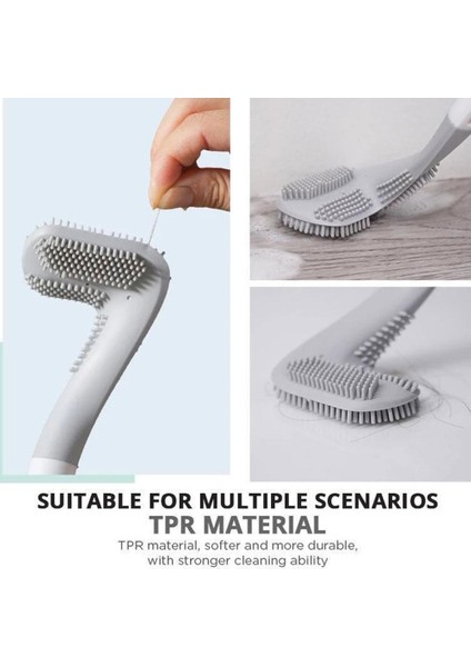 Uzun Saplı Tuvalet Temizleme Fırçası, Banyo Için Silikon Tuvalet Fırçaları, Tuvalet Temizleme Fırçası, Bükülebilir Silikon Fırça Kafası (Yurt Dışından) modelleri