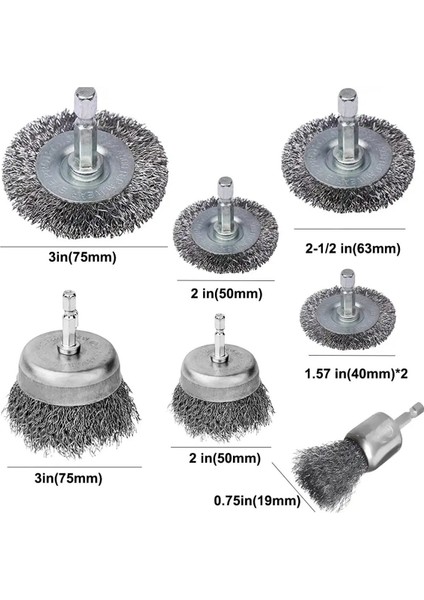8 Parça Tel Fırça Tekerleği Fincan Fırça Aksesuarları Pas Temizleme Için Kaba Kıvrımlı Caon Çelik Tel Tekerlek (Yurt Dışından) indirimleri
