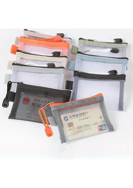 Mini Şeffaf Naylon Örgü Kart Çantası Kredi Kartı Organizatör Taşınabilir Bozuk Para Cüzdanı (Yurt Dışından)