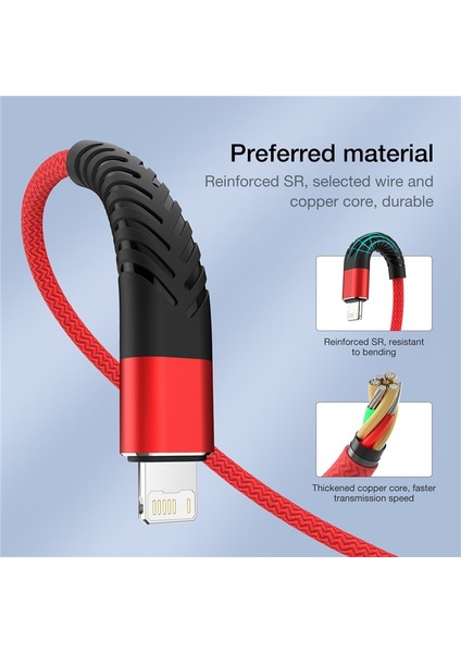 Hızlı Şarj USB Kablosu iPhone 13 12 11 Pro Xs Max 6 6s 7 8 Artı 5 Se2 iPad Kökenli 3 M Kurşun Cep Telefonu Kablosu Veri Şarj Cihazı Tel (Yurt Dışından)