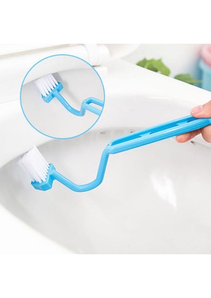 [sıcak] Tuvalet Temizleme Fırçası Banyo Temizleme Aksesuarları Taşınabilir Tuvalet Fırçası Köşe Fırçası 1 Adet Bükme Kolu Scrubber Kavisli (Yurt Dışından)