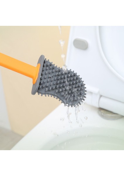 Tuvalet Fırçası Kabuk Şekli Ev Silikon Tuvalet Temizleme Fırçası Aracı Duvara Monte Uzun Saplı Ev Banyo (Yurt Dışından) fırsatları