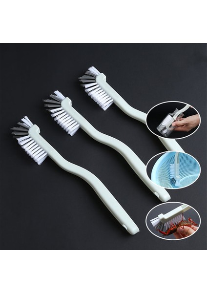 Adet Mutfak Temizleme Fırçası Banyo Şişe Temizleme Fırçası Köşe Istakoz Kupası Fırça Bükme Kolu Scrubber Kavisli Aksesuarları-Beyaz (Yurt Dışından)