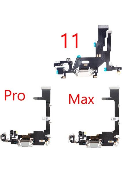 iPhone 11 Pro Max Için Esnek Şarj Kablosu USB Fişi Şarj Cihazı Bağlantı Noktası Mikrofonlu Dock Konnektörü Kulaklık Ses Jakı Flex Kablo (Yurt Dışından)