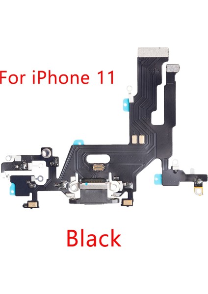 iPhone 11 Pro Max Için Esnek Şarj Kablosu USB Fişi Şarj Cihazı Bağlantı Noktası Mikrofonlu Dock Konnektörü Kulaklık Ses Jakı Flex Kablo (Yurt Dışından)