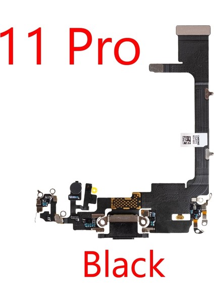 iPhone 11 Pro Max Için Esnek Şarj Kablosu USB Fişi Şarj Cihazı Bağlantı Noktası Mikrofonlu Dock Konnektörü Kulaklık Ses Jakı Flex Kablo (Yurt Dışından)