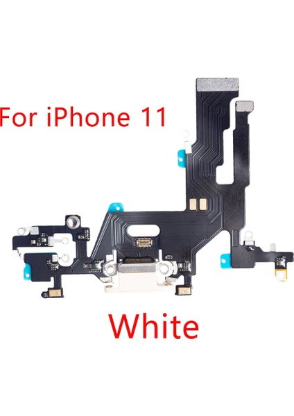iPhone 11 Pro Max Için Esnek Şarj Kablosu USB Fişi Şarj Cihazı Bağlantı Noktası Mikrofonlu Dock Konnektörü Kulaklık Ses Jakı Flex Kablo (Yurt Dışından)
