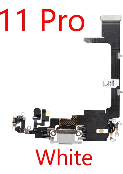 iPhone 11 Pro Max Için Esnek Şarj Kablosu USB Fişi Şarj Cihazı Bağlantı Noktası Mikrofonlu Dock Konnektörü Kulaklık Ses Jakı Flex Kablo (Yurt Dışından)
