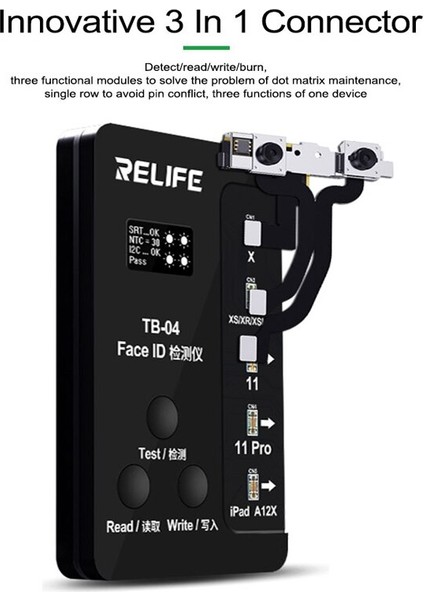Relife Tb-04 Nokta Vuruşlu Kablo iPhone X/XS/XR/XSMAX/11/11P/11PM Nokta Projektör Okuma Yazma Nokta Vuruşlu Yüz Kimliği Onarım Flex (Yurt Dışından)