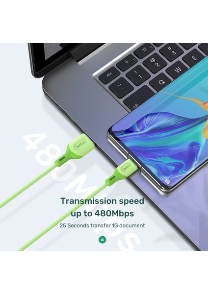 Topk AN84 Mikro USB Tip C Kablo Xiaomi Redmi Note 9 3A Hızlı Şarj Sıvı Silikon Cep Telefonu Veri Kablosu Samsung Için (Yurt Dışından)
