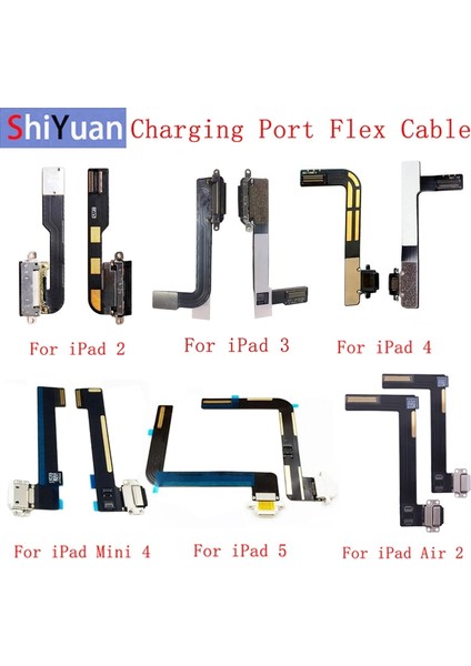 Şarj Portu Flex Kabloları iPad 2 3 4 5 6 Hava Hava 2, iPad 9.7 2017 2018 USB Şarj Aleti Konektörü Priz Dock Şarj Flex (Yurt Dışından)