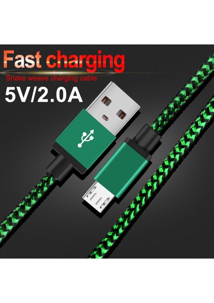 Mikro USB Kablosu Hızlı Şarj Örgülü Veri Kablosu Samsung S7 S6 Huawei Xiaomi Redmi Not 5 Pro 4 Android Mikro USB Telefon Kabloları (Yurt Dışından)