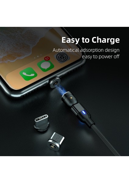 Szyupxın Manyetik USB Kablosu 3 In 1 Mikro USB Şarj Cihazı 3 M LED Mıknatıs Kablosu C Tipi Kablo IPHONE11 Xs Xiaomi Samsung Telefon Kablosu (Yurt Dışından)