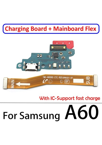 USB Şarj Portu Mikrofon Yuva Konnektörü Kurulu Samsung A10 A20 A30 A40 A50 A60 A70 A80 A21S Ana Anakart Flex Kablo ile (Yurt Dışından)