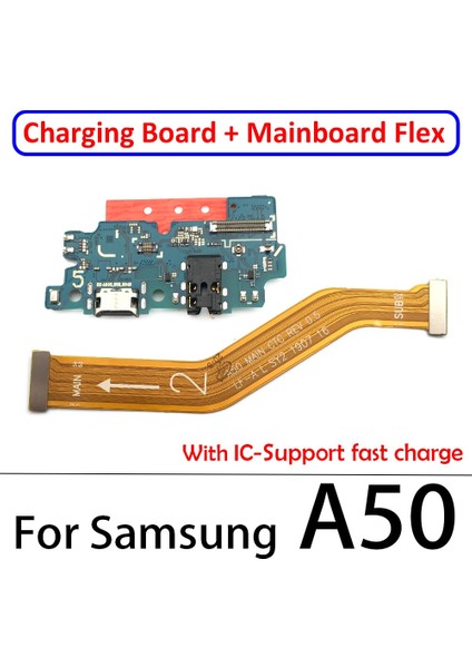 USB Şarj Portu Mikrofon Yuva Konnektörü Kurulu Samsung A10 A20 A30 A40 A50 A60 A70 A80 A21S Ana Anakart Flex Kablo ile (Yurt Dışından)