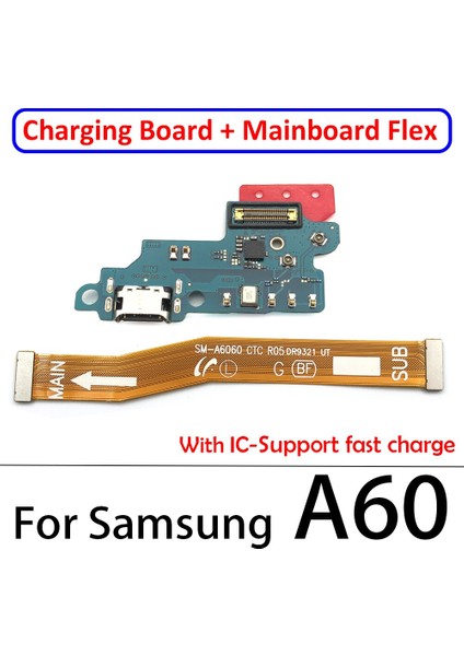 USB Şarj Portu Mikrofon Yuva Konnektörü Kurulu Samsung A10 A20 A30 A40 A50 A60 A70 A80 A21S Ana Anakart Flex Kablo ile (Yurt Dışından)