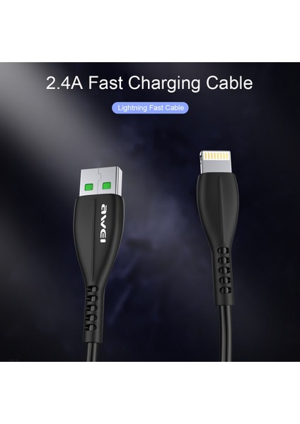 Aweı USB Kablosu Yıldırım Tipi C Mikro Hızlı Şarj Veri Iletim Kablosu iPhone 13 12 Pro Max Xiaomi Huawei USB Şarj Hattı (Yurt Dışından)