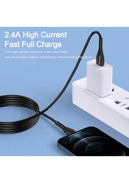 Aweı USB Kablosu Yıldırım Tipi C Mikro Hızlı Şarj Veri Iletim Kablosu iPhone 13 12 Pro Max Xiaomi Huawei USB Şarj Hattı (Yurt Dışından)