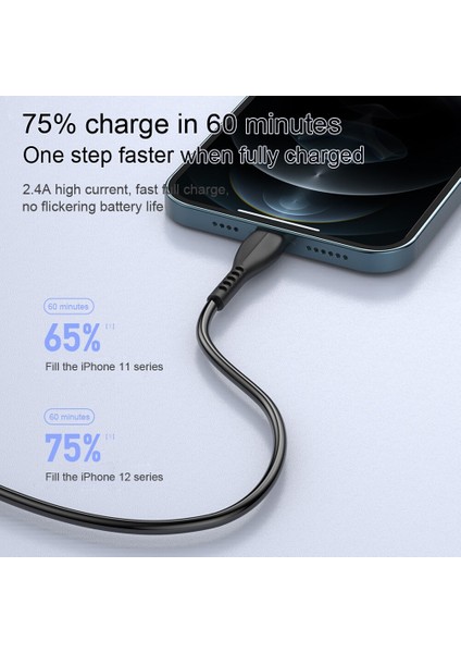 Aweı USB Kablosu Yıldırım Tipi C Mikro Hızlı Şarj Veri Iletim Kablosu iPhone 13 12 Pro Max Xiaomi Huawei USB Şarj Hattı (Yurt Dışından)