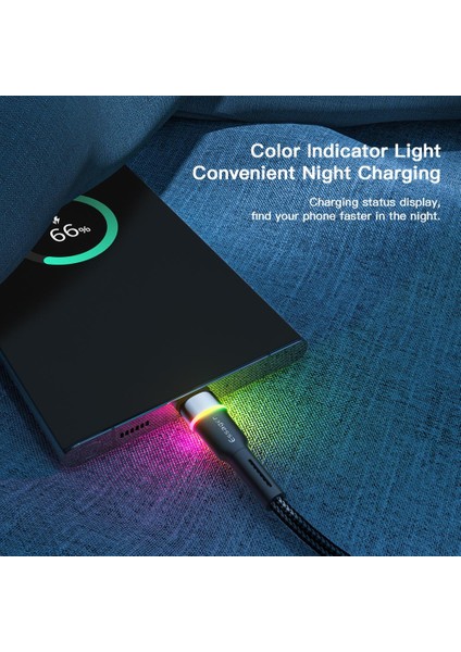 Essager USB Kablosu Tip C Rgb Hızlı Şarj Kablosu Için Xiaomi Huawei Redmi Mate Samsung USB C Telefon Veri Kablosu Kablosu 3A Usbc Şarj Cihazı (Yurt Dışından)