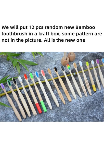 12 Adet/takım Çevre Bambu Kömür Diş Fırçası Ağız Sağlığı Için Düşük Karbon Orta Yumuşak Kıl Ahşap Saplı Diş Fırçası (Yurt Dışından) fiyatları