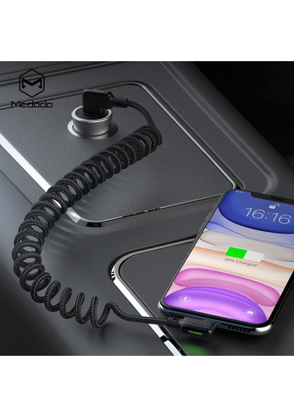 Mcdodo USB Yıldırım Kablosu Geri Çekilebilir Araba Bahar 3A Hızlı Şarj Kablosu Iphone 11PRO Max x Xs Xr Hızlı Şarj Veri Kablosu (Yurt Dışından)