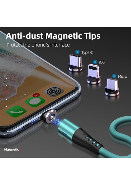 Sıvı Silikon Manyetik Şarj Kablosu Mikro USB C Tipi Samsung Xiaomi Huawei Manyetik 2 M 1 M Kablo iPhone 13 12 Pro (Yurt Dışından)