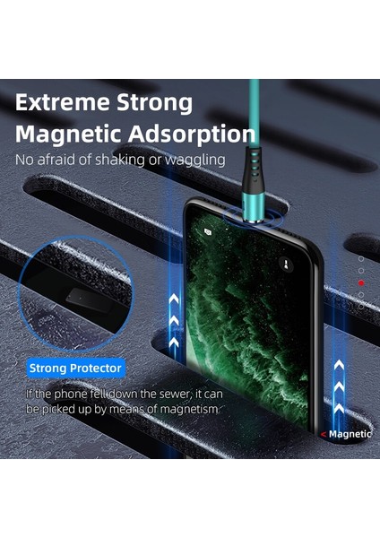 Sıvı Silikon Manyetik Şarj Kablosu Mikro USB C Tipi Samsung Xiaomi Huawei Manyetik 2 M 1 M Kablo iPhone 13 12 Pro (Yurt Dışından)