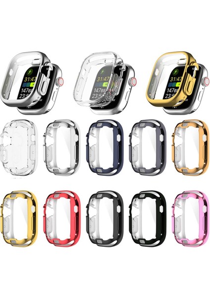 360 Tam Temizle Tpu Ekran Koruyucu Kılıf Apple Watch Ultra 49MM Şeffaf Kapak Ultra-Ince Çerçeve Tampon Kaplama Ekran Kılıfı (Yurt Dışından)