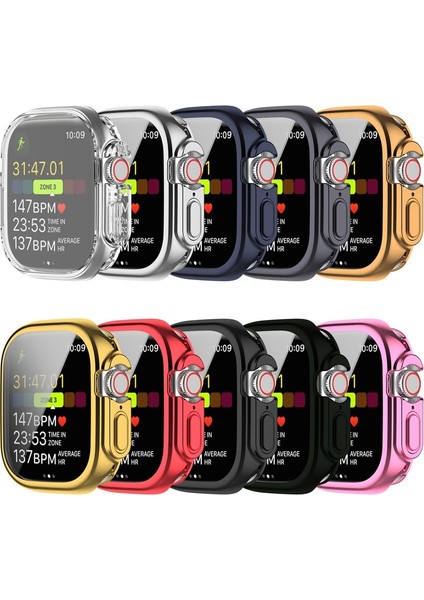 360 Tam Temizle Tpu Ekran Koruyucu Kılıf Apple Watch Ultra 49MM Şeffaf Kapak Ultra-Ince Çerçeve Tampon Kaplama Ekran Kılıfı (Yurt Dışından)