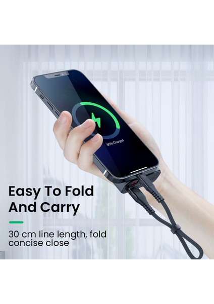 30 cm Kısa Kablo Hızlı Şarj Veri Senkronizasyon Kablosu USB C Tipi Tel Huawei Mate P40 Xiaomi 11 Cep Telefonu USB Mikro Şarj Kablosu (Yurt Dışından)