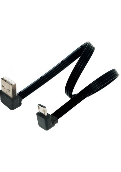 USB 2.0 Yukarı Aşağı Açı 90 Derece Erkek Mikro USB 90 Derece Erkek Süper Düz Esnek Uzatma Usb2.0 Adaptör Kablosu 0.1-1 M (Yurt Dışından)