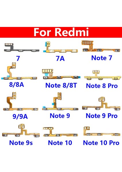 Güç Açık Kapalı Ses Kamera Anahtar Düğmesi Anahtarı Flex Kablo Xiaomi Redmi Için 7 7A 8 8A 9 9A Not 7 8 8t 9 10 Pro 9s Mı 10T Lite 10 (Yurt Dışından)