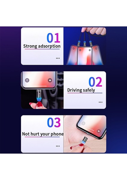 Udyr 2 M Manyetik Mikro USB Kablosu iPhone Samsung Android Cep Telefonu Için Hızlı Şarj USB C Tipi Kablo Mıknatıs Şarj Cihazı Tel Kablosu (Yurt Dışından)