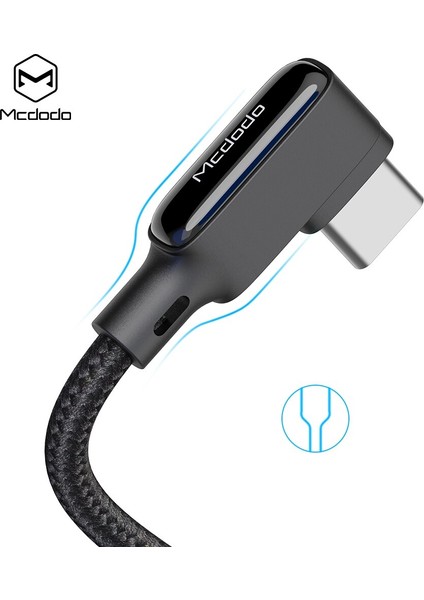 Mcdodo USB C Tipi Kablo Geri Çekilebilir Araba Bahar 3A Iphone Huawei Xiaomi Samsung S10 9 Oneplus 4.0 Şarj LED Veri Kablosu (Yurt Dışından)