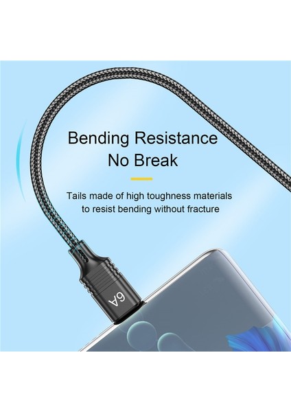 Uslıon 6A USB C Tipi Kablo Cep Telefonu Hızlı Şarj Veri Kablosu Samsung S22 Xiaomi 12 Pro Poco F3 X4 Gt Oneplus 10 Realme (Yurt Dışından)