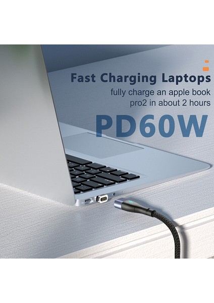 Elough PD60W Manyetik Kablo USB C Tip C Kablo Usb-C Manyetik Şarj Cihazı Huawei iPhone Xiaomi Poco Samsung Macbook Veri Kablosu (Yurt Dışından)