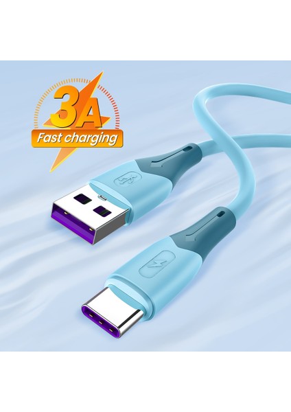 3A Sıvı Silikon Hızlı Şarj Kablosu Tel Samsung Huawei Xiaomi Cep Telefonu Için Hızlı Şarj USB C Tipi Kablo Mikro USB Kabloları (Yurt Dışından)