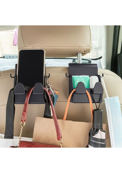 Siyah Abs Plastik Araç Arka Koltuk Askısı Kafalık Kanca Araba Saklama Kutusu Telefon Tutucu Taşınabilir Araba Aksesuarları (Yurt Dışından)